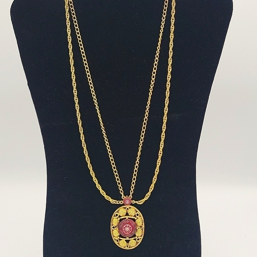 Celebrity NY Vintage Pendant Moroccan Matrix Necklace